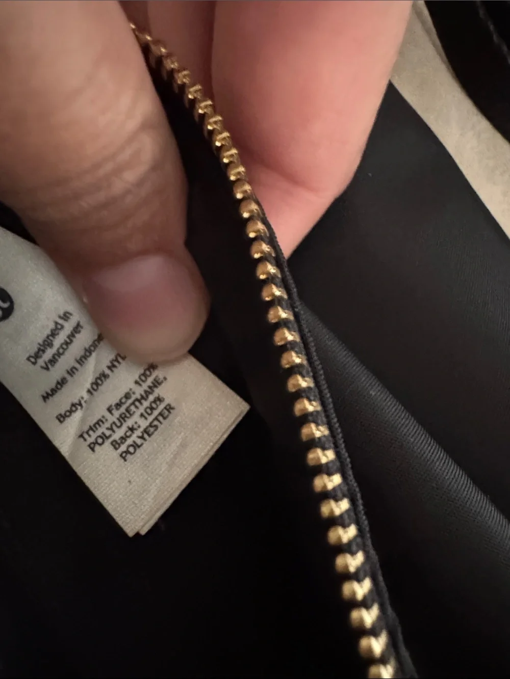 lululemon athletica Black Wristlet Clutch with Gold Accent